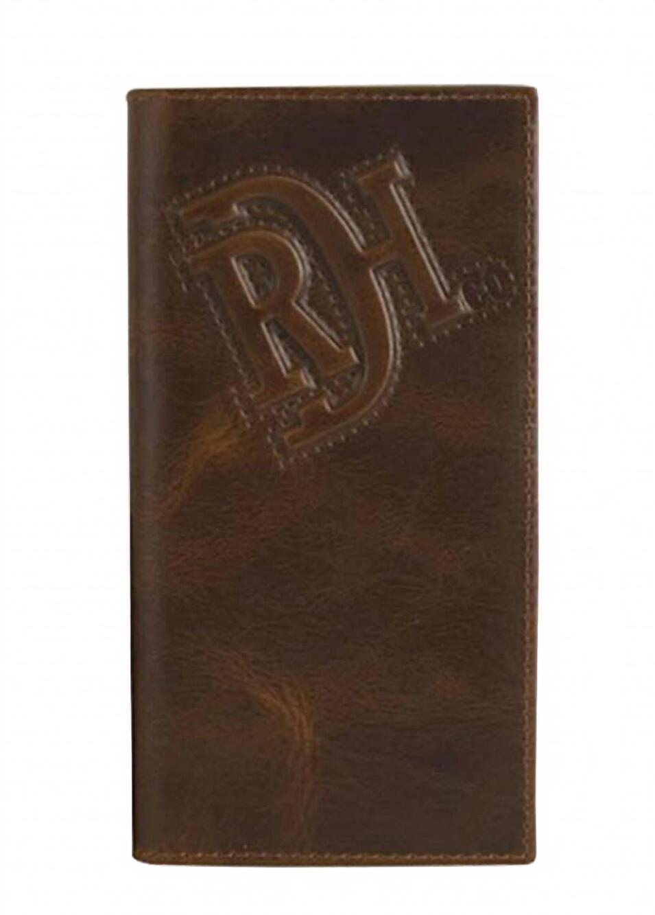 NEW RED DIRT HAT COMPANY men's genuine leather raised logo rodeo wallet in brown